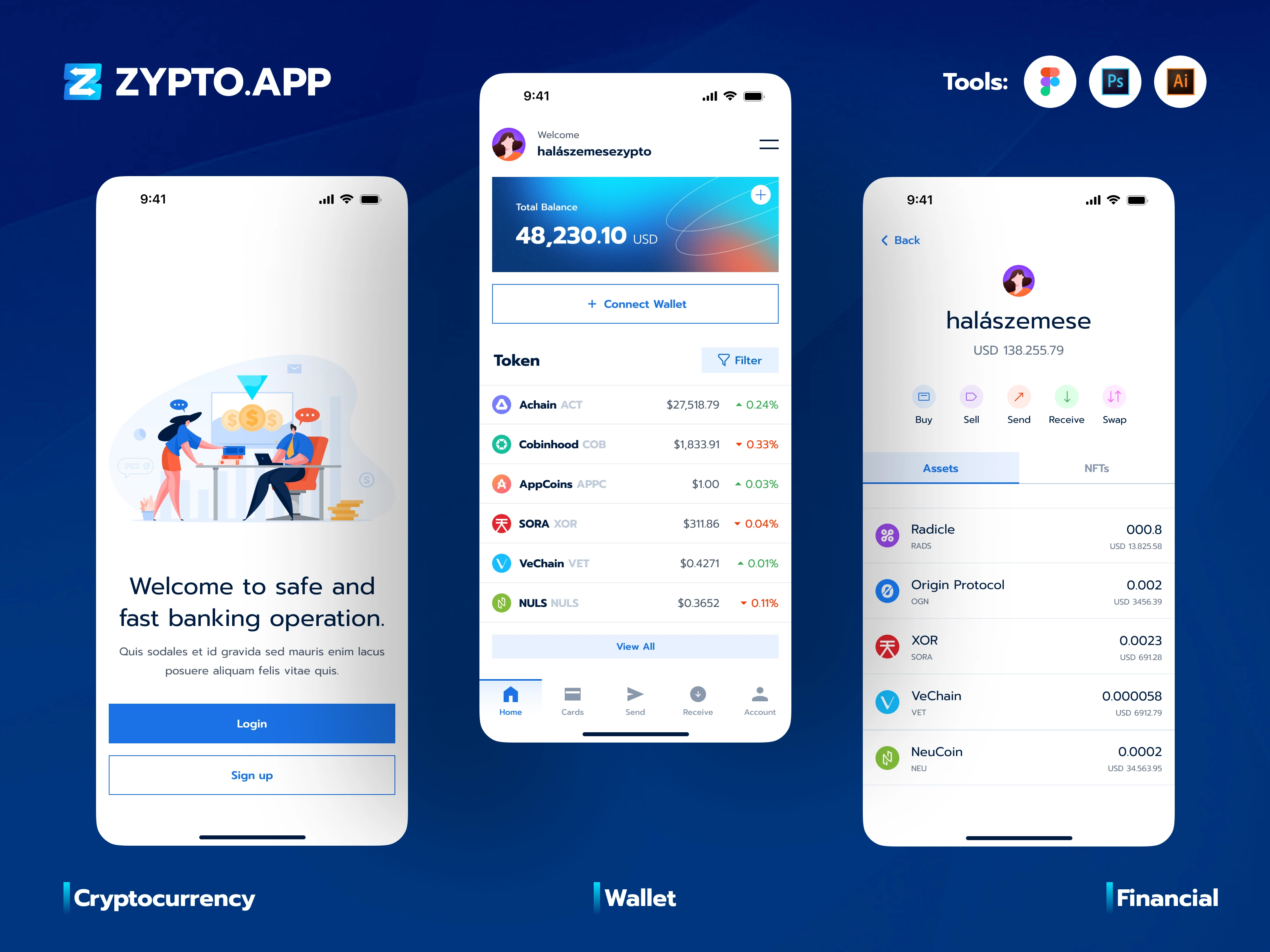 Zypto – Cryptocurrency Wallet Mobile App