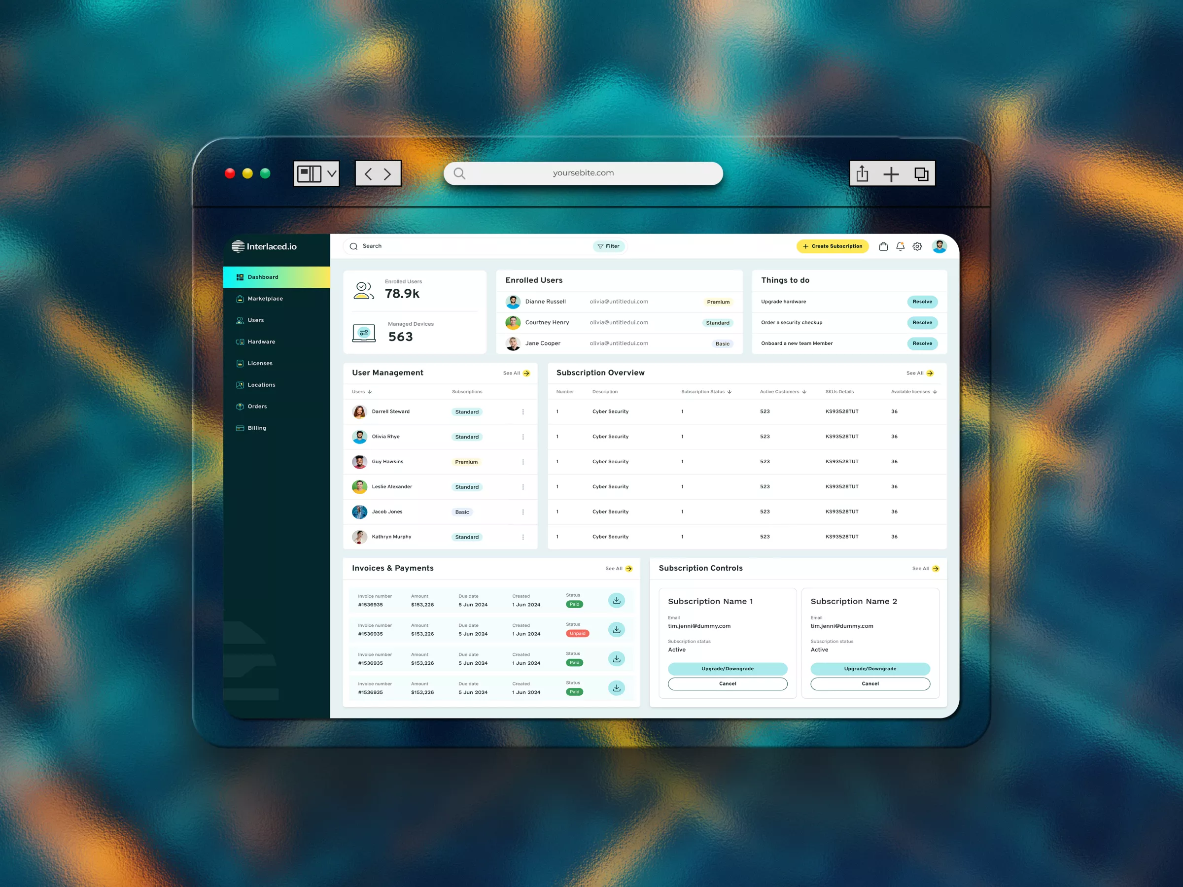 Interlaced – ENTERPRISE Web Application SAAS DASHBOARD