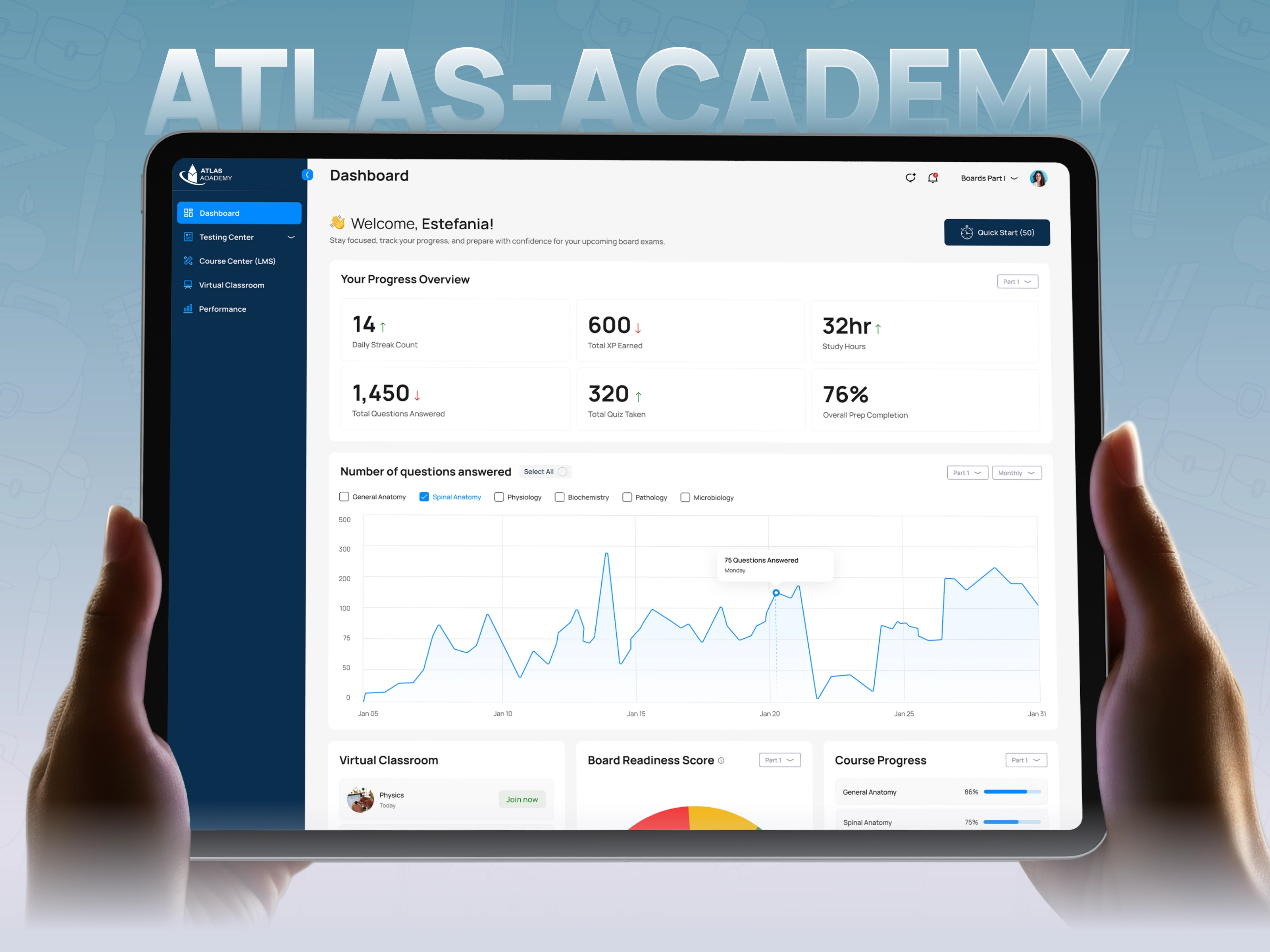AI-Powered Exam Prep LMS Dashboard UI/UX Design