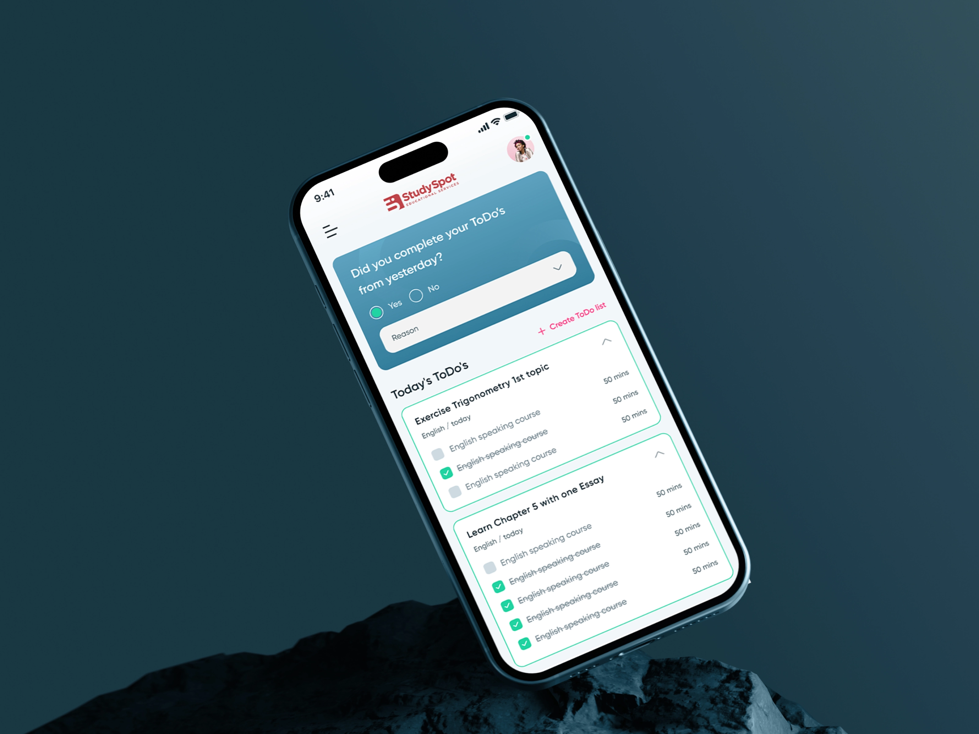 Studyspot- Student Productivity & Study Planner Mobile App UI/UX Design