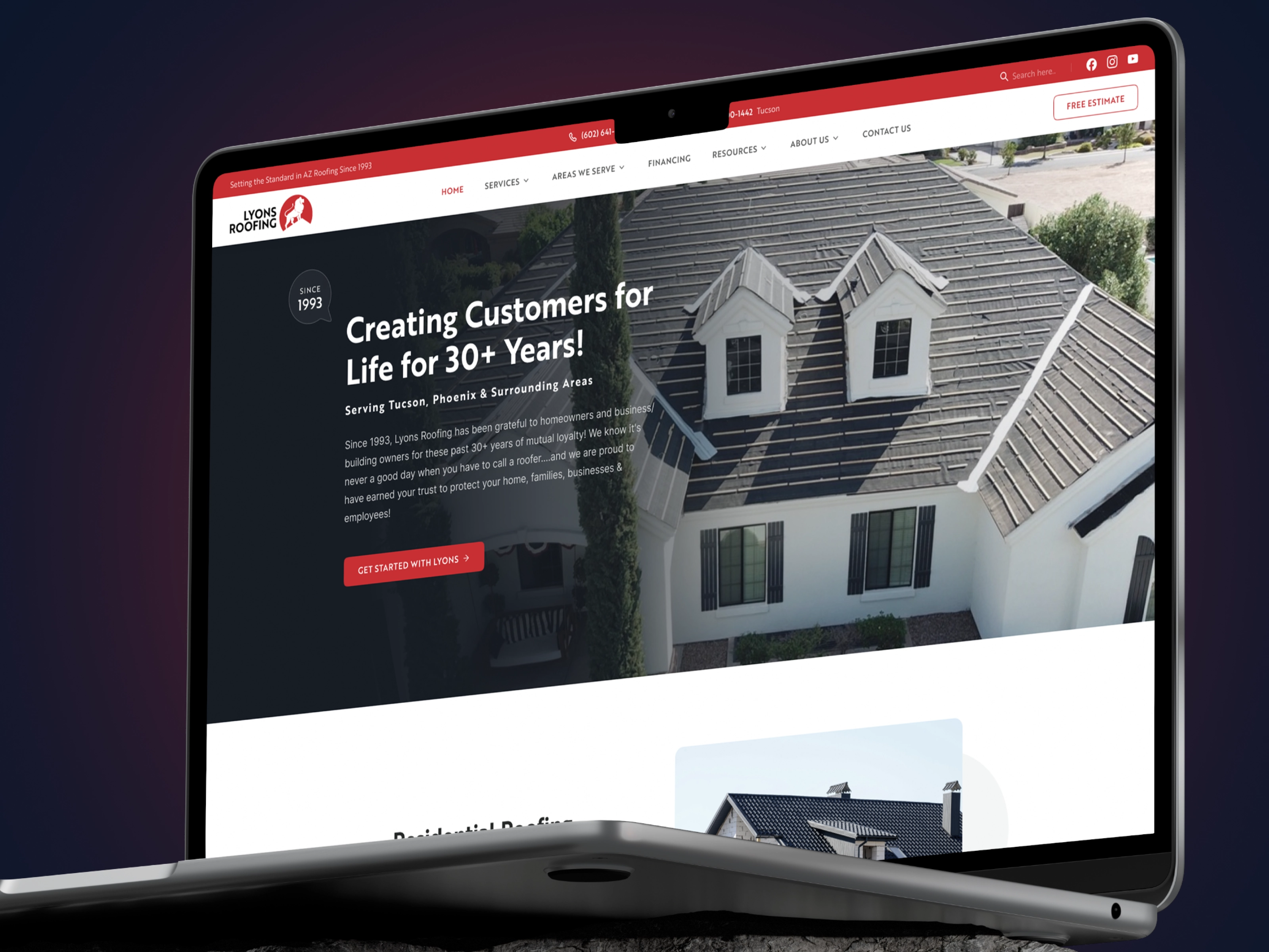Modern Roofing Service Website UI/UX Design