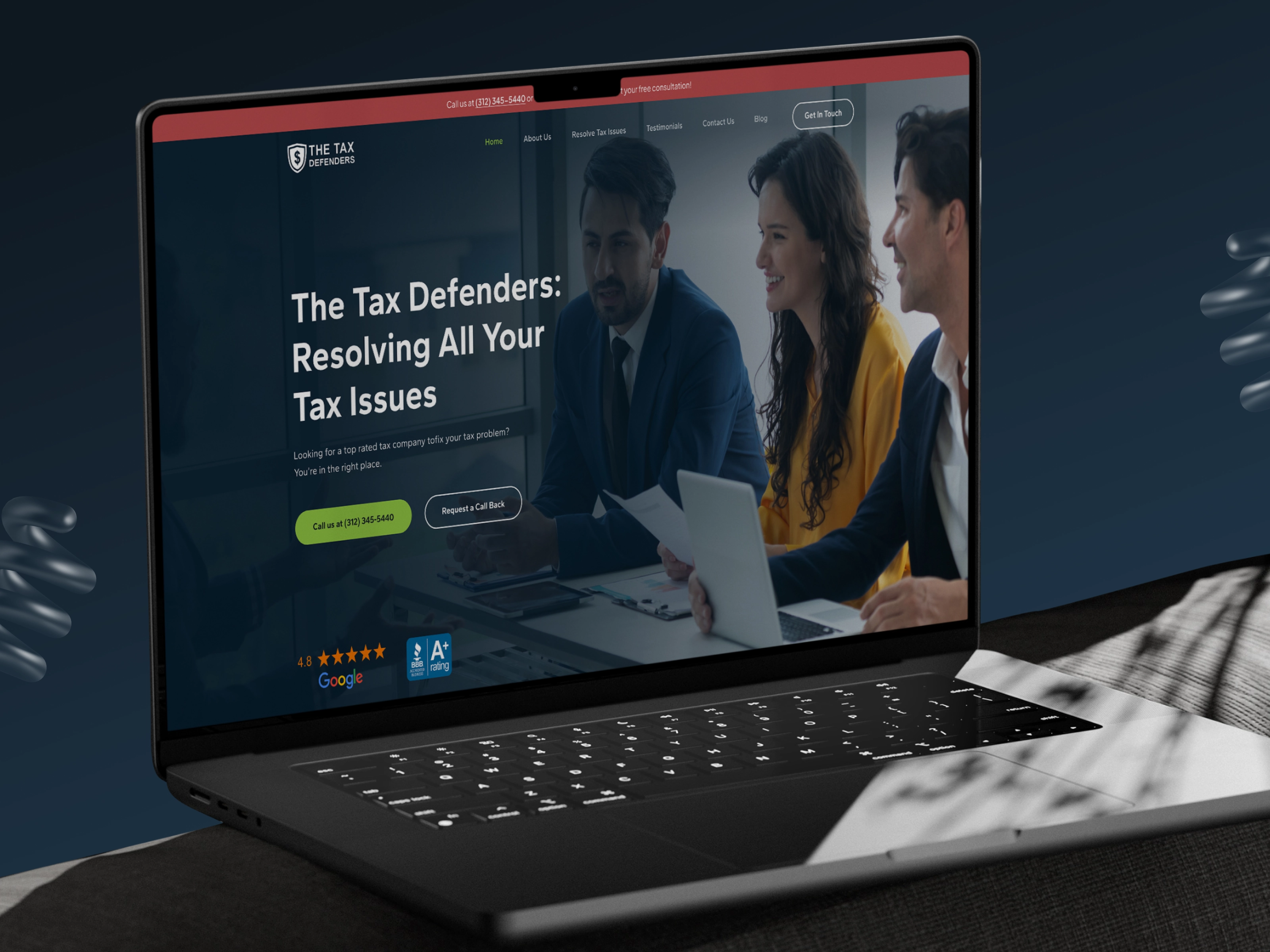 Tax Defense Legal Services Website UI/UX Design