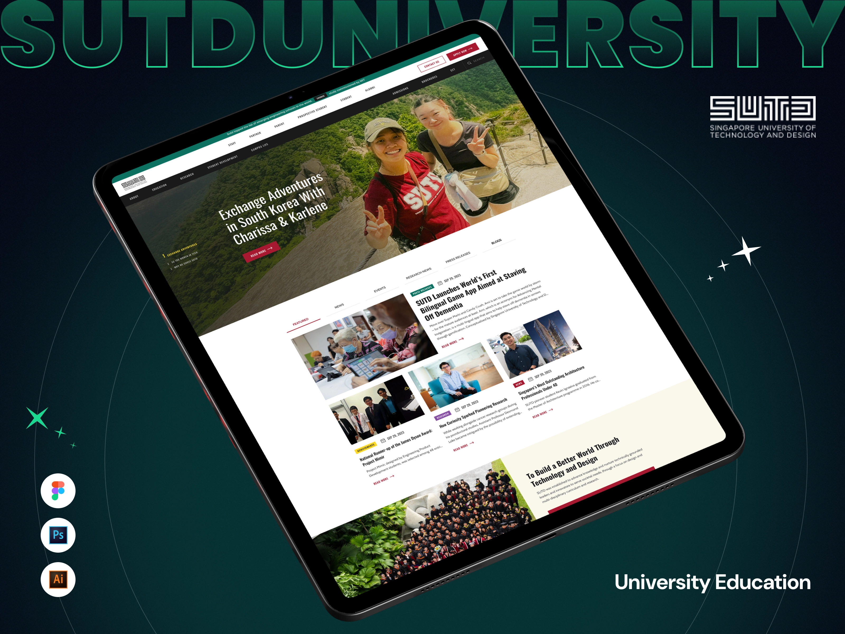 SUTD University – Education Landing Page UI/UX Design