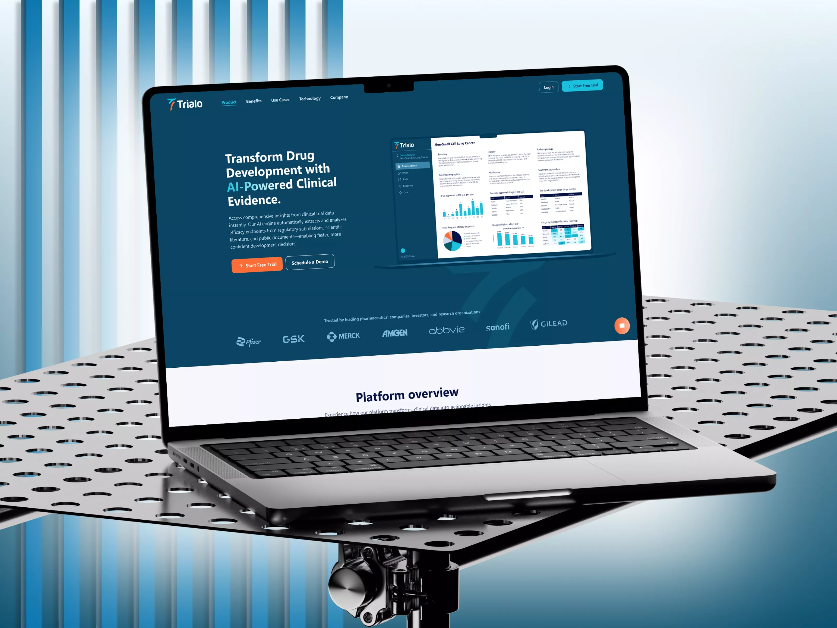 Trialo – AI Clinical Research SaaS Platform UI/UX Design